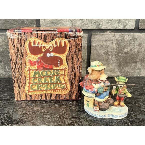 Enesco Moose Creek Crossing “Good Things Come to Those Who Bait” 1995 #144770 - Picture 1 of 6